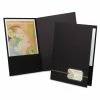 Oxford Monogram Series Business Portfolio, Premium Cover Stock, 0.5" Capacity, 11 X 8.5, Black W/Embossed Gold Foil Accents, 4/Pack