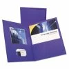 Oxford Twin-Pocket Folder, Embossed Leather Grain Paper, 0.5" Capacity, 11 X 8.5, Purple, 25/Box -Duracell Shop 179389