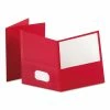 Oxford Twin-Pocket Folder, Embossed Leather Grain Paper, 0.5" Capacity, 11 X 8.5, Red, 25/Box -Duracell Shop 179411