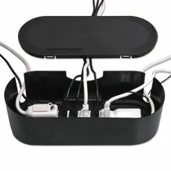 D Line Large Cable Tidy Units, 16.5" X 6.5" X 5.25", Black