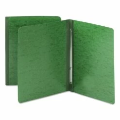 Smead Prong Fastener Pressboard Report Cover, Two-Piece Prong Fastener, 3" Capacity, 8.5 X 11, Green/Green
