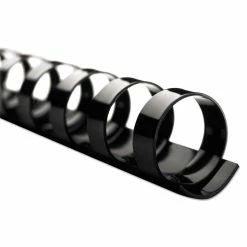 GBC® CombBind Standard Spines, 1" Diameter, 225 Sheet Capacity, Black, 100/Box