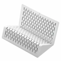 Artistic Urban Collection Punched Metal Business Card Holder, Holds 50 2 X 3.5 Cards, Perforated Steel, White