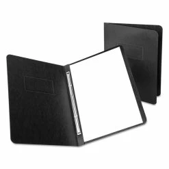 Oxford Heavyweight PressGuard And Pressboard Report Cover W/ Reinforced Side Hinge, 2-Prong Metal Fastener, 3" Cap, 8.5 X 11, Black