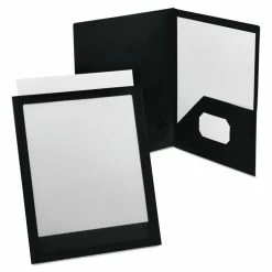 Oxford ViewFolio Polypropylene Portfolio, 100-Sheet Capacity, 11 X 8.5, Clear/Black