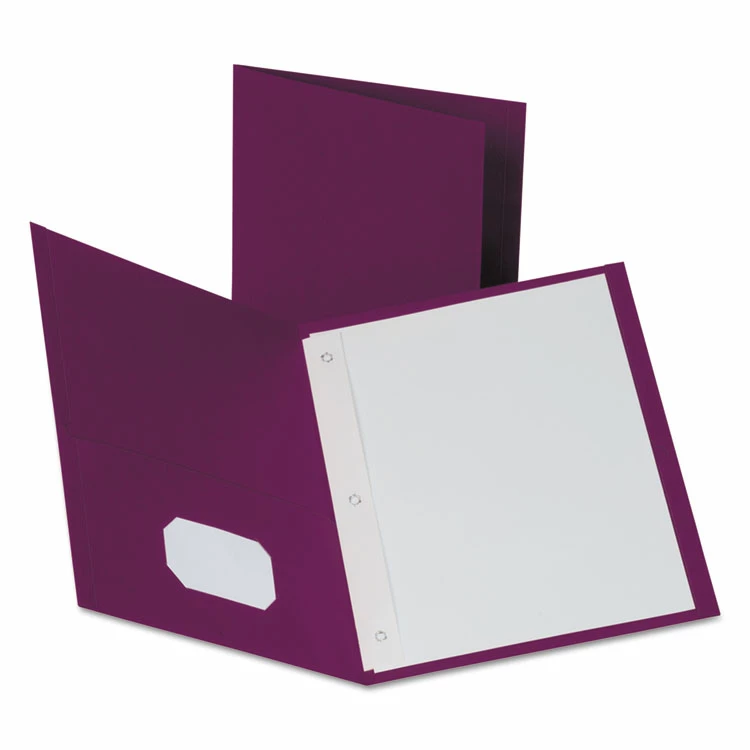 Oxford Twin-Pocket Folders With 3 Fasteners, 0.5" Capacity, 11 X 8.5, Burgundy, 25/Box 2 Oxford Twin-Pocket Folders With 3 Fasteners, 0.5" Capacity, 11 X 8.5, Burgundy, 25/Box
