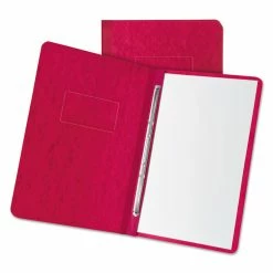 Oxford Heavyweight PressGuard And Pressboard Report Cover W/Reinforced Side Hinge, 2-Prong Fastener, 3" Cap, 8.5 X 11, Executive Red