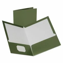 Oxford Two-Pocket Laminated Folder, 100-Sheet Capacity, 11 X 8.5, Metallic Green, 25/Box