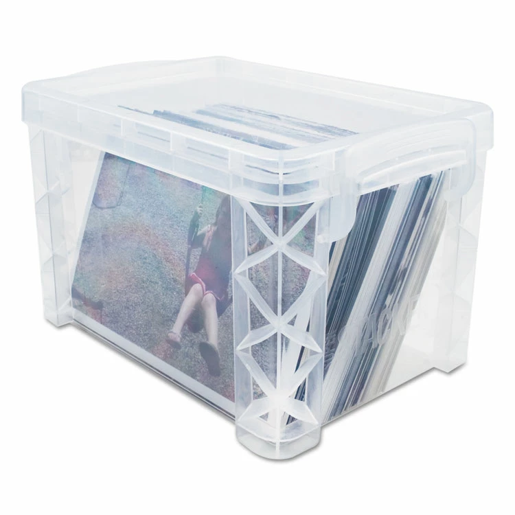 Advantus Super Stacker Storage Boxes, Holds 400 3 X 5 Cards, 6.25 X 3.88 X 3.5, Plastic, Clear 5 Advantus Super Stacker Storage Boxes, Holds 400 3 X 5 Cards, 6.25 X 3.88 X 3.5, Plastic, Clear - Image 3