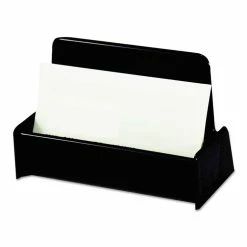 Universal Business Card Holder, Holds 50 2 X 3.5 Cards, 3.75 X 1.81 X 1.38, Plastic, Black