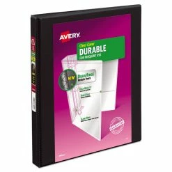 Avery Durable View Binder With DuraHinge And Slant Rings, 3 Rings, 0.5" Capacity, 11 X 8.5, Black