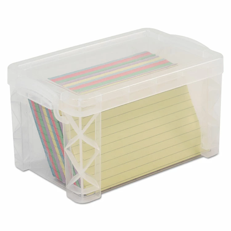 Advantus Super Stacker Storage Boxes, Holds 400 3 X 5 Cards, 6.25 X 3.88 X 3.5, Plastic, Clear 3 Advantus Super Stacker Storage Boxes, Holds 400 3 X 5 Cards, 6.25 X 3.88 X 3.5, Plastic, Clear