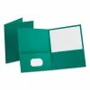 Oxford Leatherette Two Pocket Portfolio, 8.5 X 11, Teal/Teal, 10/Pack -Duracell Shop 310763