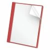 Oxford Clear Front Standard Grade Report Cover, Three-Prong Fastener, 0.5" Capacity, 8.5 X 11, Clear/Red, 25/Box -Duracell Shop 315624