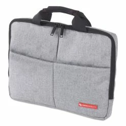 Swiss Mobility Sterling Slim Briefcase, Fits Devices Up To 14.1", Polyester, 1.75 X 1.75 X 10.25, Gray