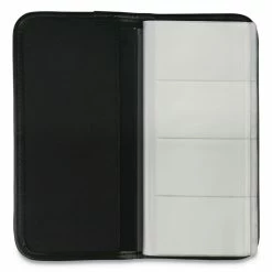 Universal Business Card Holder, Holds 160 3.5 X 2 Cards, 4.75 X 10.13, Vinyl, Black