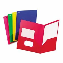 Oxford Fashion PolyPort Twin-Pocket Portfolio, Polypropylene, 11 X 8.5, Assorted, 25/Box