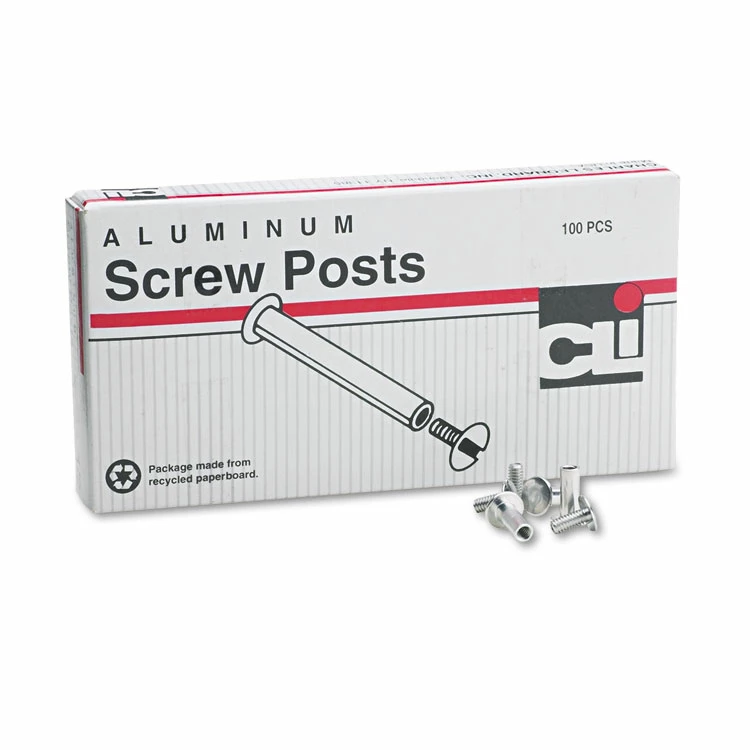 Charles Leonard® Post Binder Aluminum Screw Posts, 0.19" Diameter, 0.5" Long, 100/Box 3 Charles Leonard® Post Binder Aluminum Screw Posts, 0.19" Diameter, 0.5" Long, 100/Box