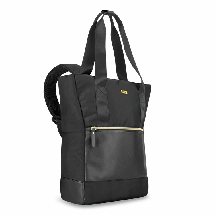 Solo Parker Hybrid Tote/Backpack, Fits Devices Up To 15.6", Polyester, 3.75 X 16.5 X 16.5, Black/Gold 4 Solo Parker Hybrid Tote/Backpack, Fits Devices Up To 15.6", Polyester, 3.75 X 16.5 X 16.5, Black/Gold - Image 2