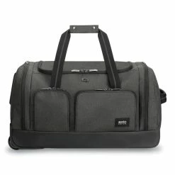 Solo Leroy Rolling Duffel, Fits Devices Up To 15.6", Polyester, 12 X 10.5 X 10.5, Gray