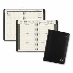 AT-A-GLANCE® Recycled Weekly Block Format Appointment Book, 8.5 X 5.5, Black Cover, 12-Month (Jan To Dec): 2023