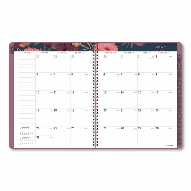 AT-A-GLANCE® Dark Romance Weekly/Monthly Planner, Dark Romance Floral Artwork, 11 X 8.5, Multicolor Cover, 13-Month (Jan-Jan): 2023-2024 4 AT-A-GLANCE® Dark Romance Weekly/Monthly Planner, Dark Romance Floral Artwork, 11 X 8.5, Multicolor Cover, 13-Month (Jan-Jan): 2023-2024 - Image 2
