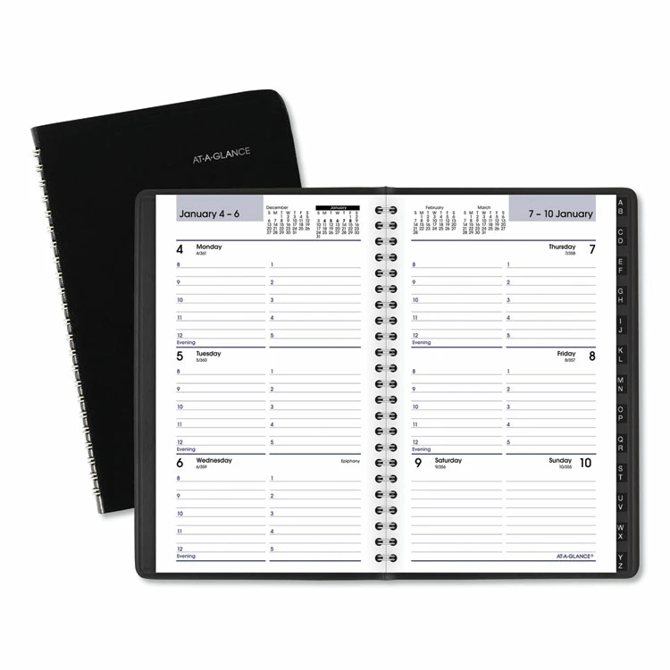 AT-A-GLANCE® DayMinder Block Format Weekly Appointment Book, Tabbed Telephone/Add Section, 8.5 X 5.5, Black, 12-Month (Jan-Dec): 2023 3 AT-A-GLANCE® DayMinder Block Format Weekly Appointment Book, Tabbed Telephone/Add Section, 8.5 X 5.5, Black, 12-Month (Jan-Dec): 2023
