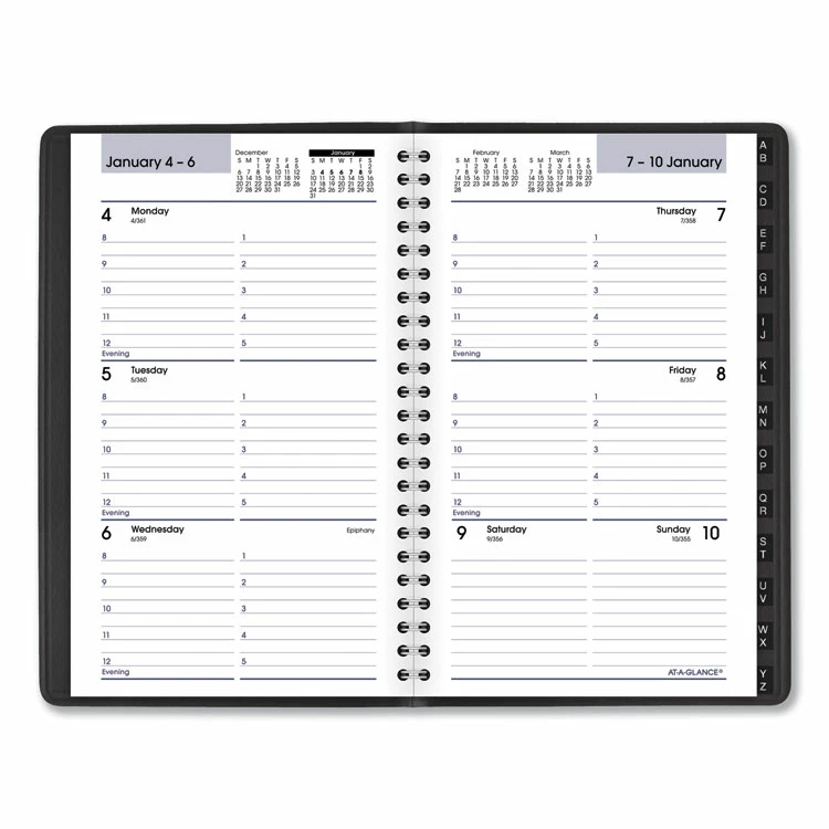 AT-A-GLANCE® DayMinder Block Format Weekly Appointment Book, Tabbed Telephone/Add Section, 8.5 X 5.5, Black, 12-Month (Jan-Dec): 2023 4 AT-A-GLANCE® DayMinder Block Format Weekly Appointment Book, Tabbed Telephone/Add Section, 8.5 X 5.5, Black, 12-Month (Jan-Dec): 2023 - Image 2