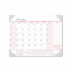 House Of Doolittle™ Recycled Monthly Desk Pad Calendar, Breast Cancer Awareness Artwork, 22 X 17, Black Binding/Corners,12-Month (Jan-Dec): 2023