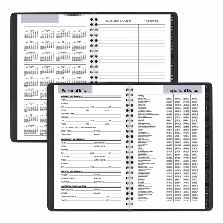 AT-A-GLANCE® DayMinder Block Format Weekly Appointment Book, Tabbed Telephone/Add Section, 8.5 X 5.5, Black, 12-Month (Jan-Dec): 2023 6 AT-A-GLANCE® DayMinder Block Format Weekly Appointment Book, Tabbed Telephone/Add Section, 8.5 X 5.5, Black, 12-Month (Jan-Dec): 2023 - Image 4