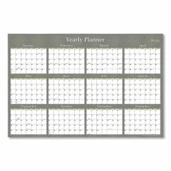 Blue Sky® Adrianna Laminated Erasable Wall Calendar, 36 X 24, White/Taupe Sheets, 12-Month (Jan To Dec): 2023