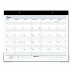 AT-A-GLANCE® Desk Pad, 21.75 X 17, White Sheets, Black Binding, Clear Corners, 12-Month (Jan To Dec): 2023