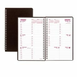 Brownline® DuraFlex Weekly Planner, 8 X 5, Black Cover, 12-Month (Jan To Dec): 2023