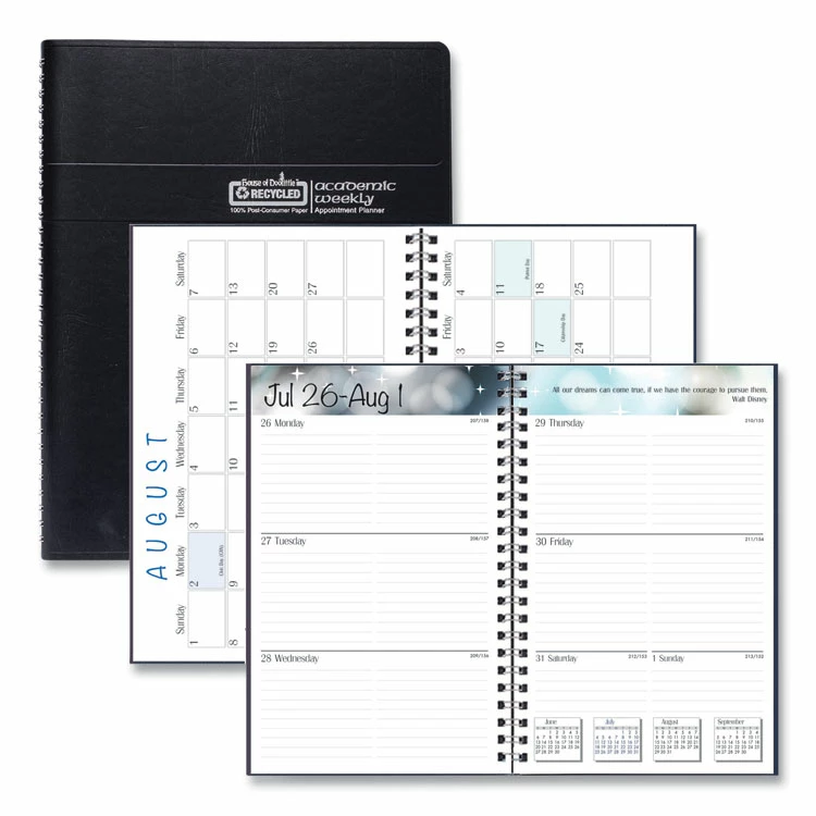 House Of Doolittle™ Recycled Academic Weekly/Monthly Appointment Planner, 8 X 5, Black Cover, 13-Month (Aug To Aug): 2022 To 2023 3 House Of Doolittle™ Recycled Academic Weekly/Monthly Appointment Planner, 8 X 5, Black Cover, 13-Month (Aug To Aug): 2022 To 2023
