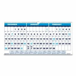 House Of Doolittle™ Recycled Three-Month Format Wall Calendar, Horizontal Orientation, 23.5 X 12, White Sheets, 14-Month (Dec-Jan): 2022-2024