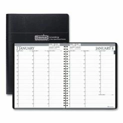 House Of Doolittle™ Recycled Professional Weekly Planner, 15-Minute Appts, 11 X 8.5, Black Wirebound Soft Cover, 24-Month (Jan-Dec): 2023-2024
