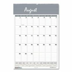 House Of Doolittle™ Bar Harbor Recycled Wirebound Monthly Wall Calendar, 12 X 17, White/Blue/Gray Sheets, 12-Month (Aug-July): 2022-2023