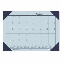 House Of Doolittle™ EcoTones Recycled Academic Desk Pad Calendar, 18.5 X 13, Orchid Sheets, Cordovan Corners, 12-Month (Aug-July): 2022-2023