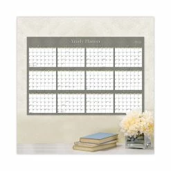 Blue Sky® Adrianna Laminated Erasable Wall Calendar, 36 X 24, White/Taupe Sheets, 12-Month (Jan To Dec): 2023 -Duracell Shop 754942