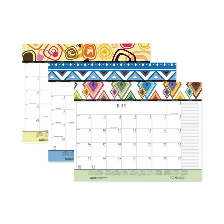House Of Doolittle™ Recycled Desk Pad Calendar, Geometric Artwork, 22 X 17, White Sheets, Black Binding/Corners,12-Month (Jan To Dec): 2023 4 House Of Doolittle™ Recycled Desk Pad Calendar, Geometric Artwork, 22 X 17, White Sheets, Black Binding/Corners,12-Month (Jan To Dec): 2023 - Image 2