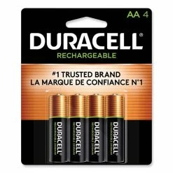 Duracell Rechargeable StayCharged NiMH Batteries, AA, 4/Pack