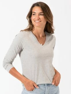 Threads 4 Thought Women's Invincible Long Sleeve V-Neck