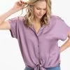 Threads 4 Thought Sheena Sateen Button-Up -Duracell Shop TWA8027 Lilac Ash0082